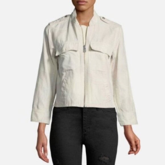 $598 Zadig & Voltaire Ivory Kavy Camou Embroidered...